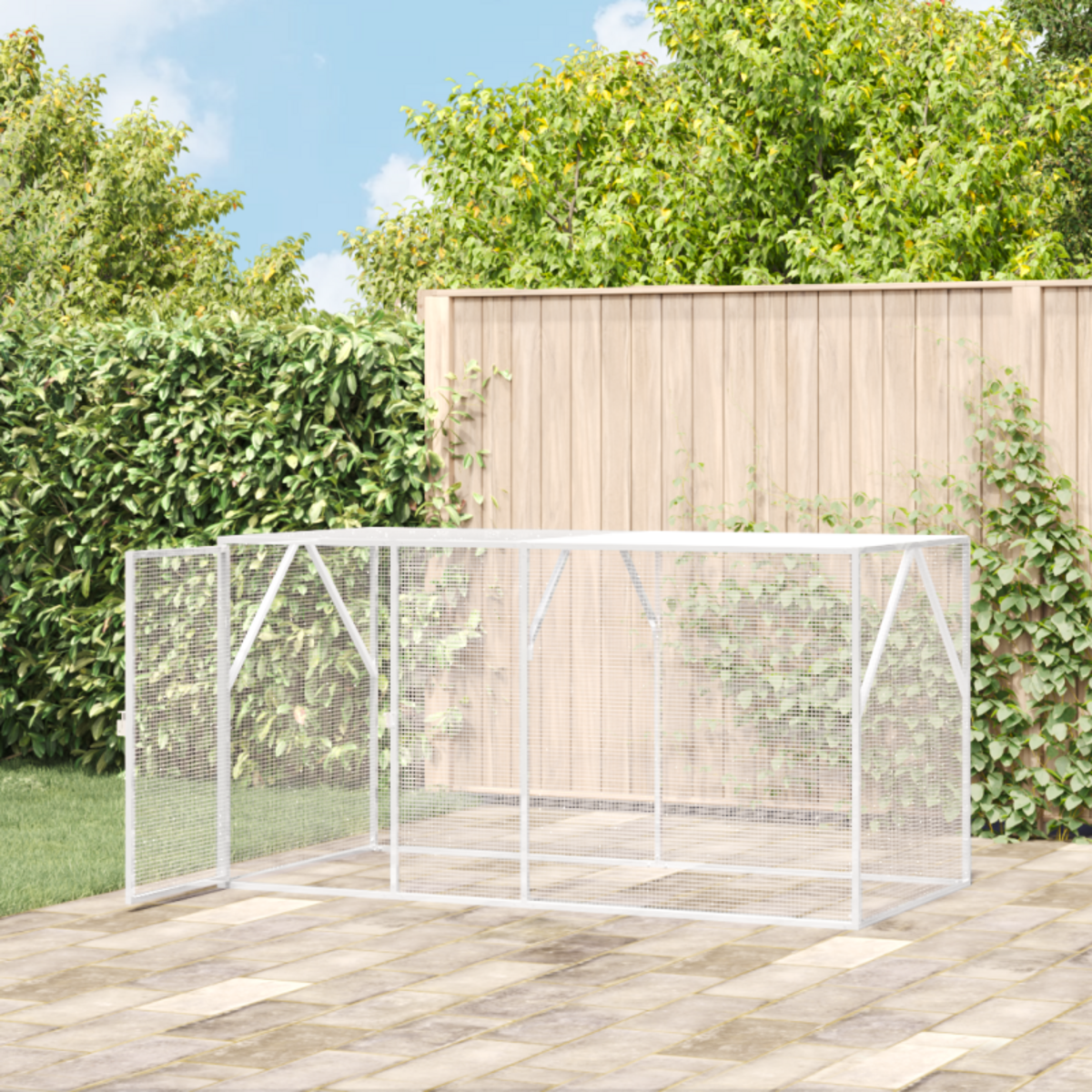 VIDAXL Aviary pour oiseaux Anthracite 102x208x108 cm Acier