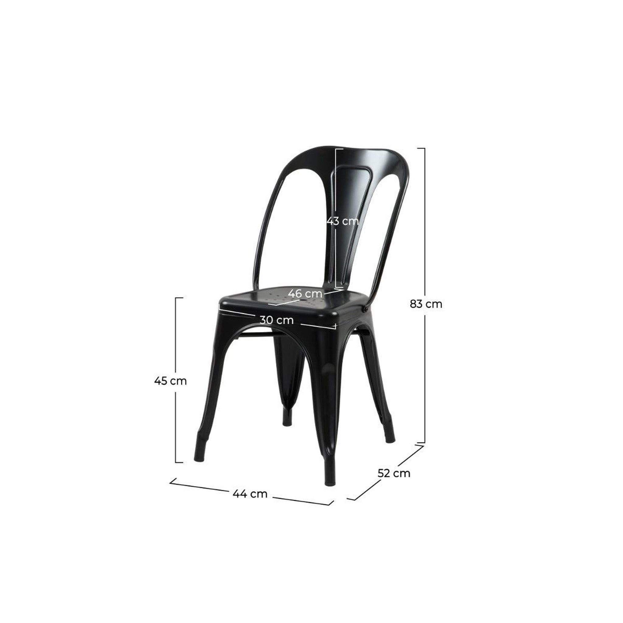 Voir la diapositive 4 : MAISON PAVANE Lot de 2 chaises en métal noir mat-indus