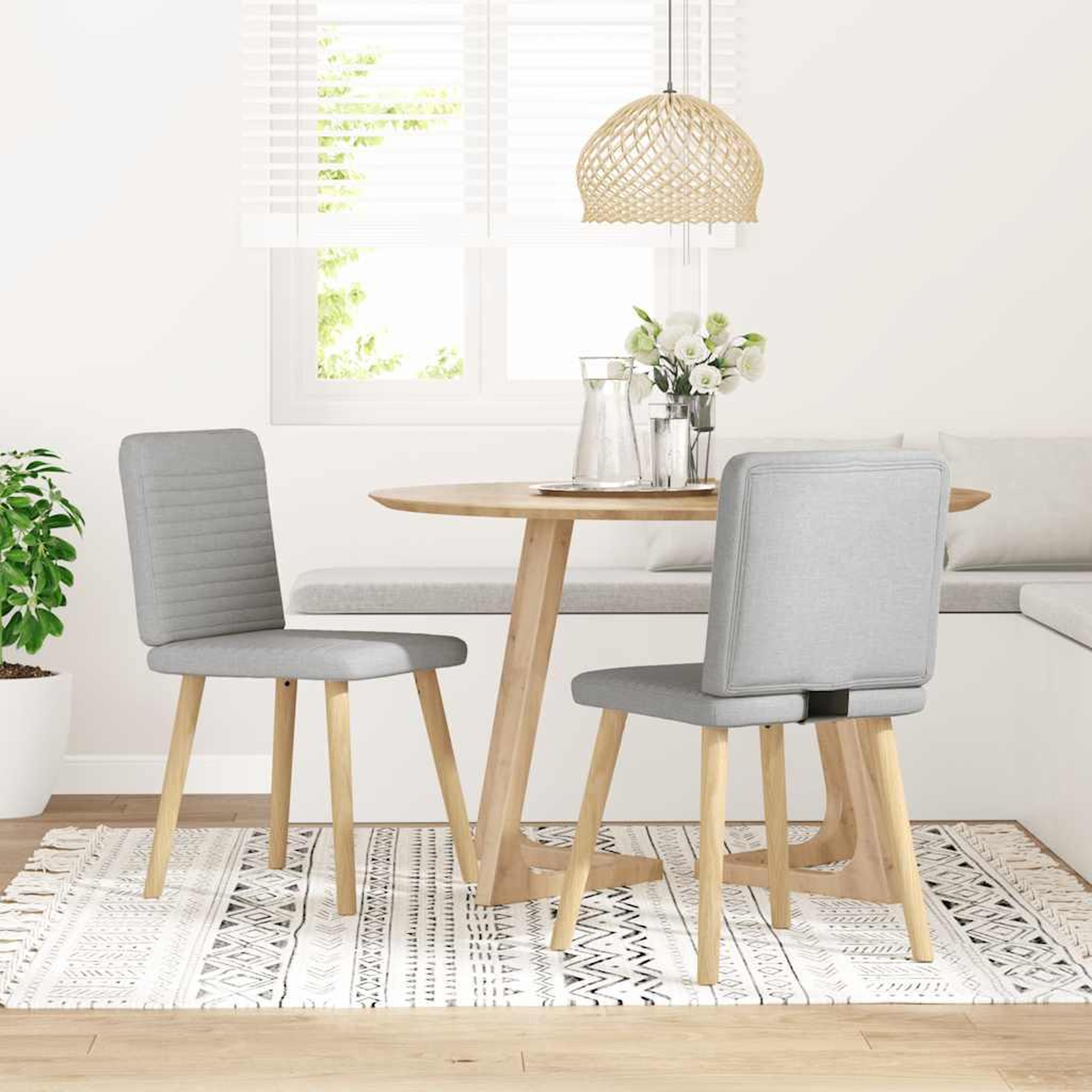 Voir la diapositive 2 : VIDAXL Chaises a manger lot de 2 gris nuage tissu