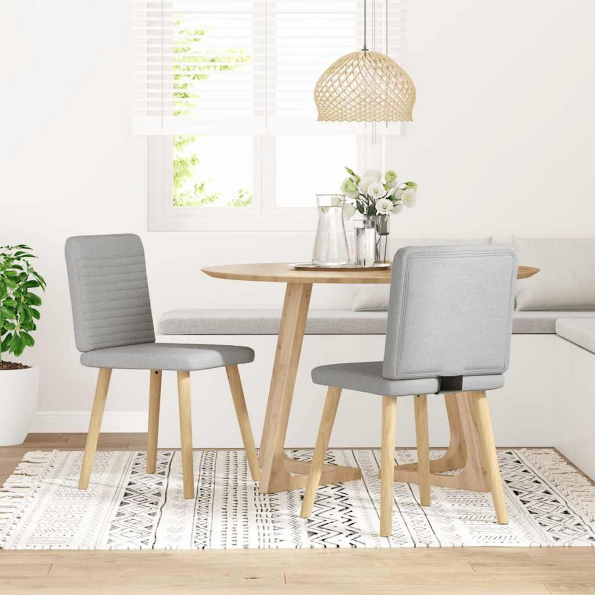 VIDAXL Chaises a manger lot de 2 gris nuage tissu