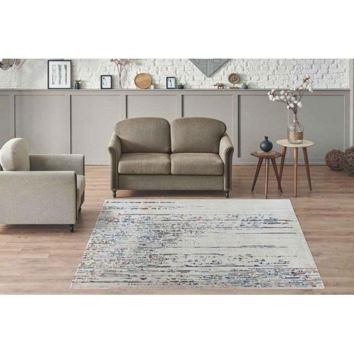 Paris Prix Tapis Déco Tissé Abstrait  Lorin III  Gris