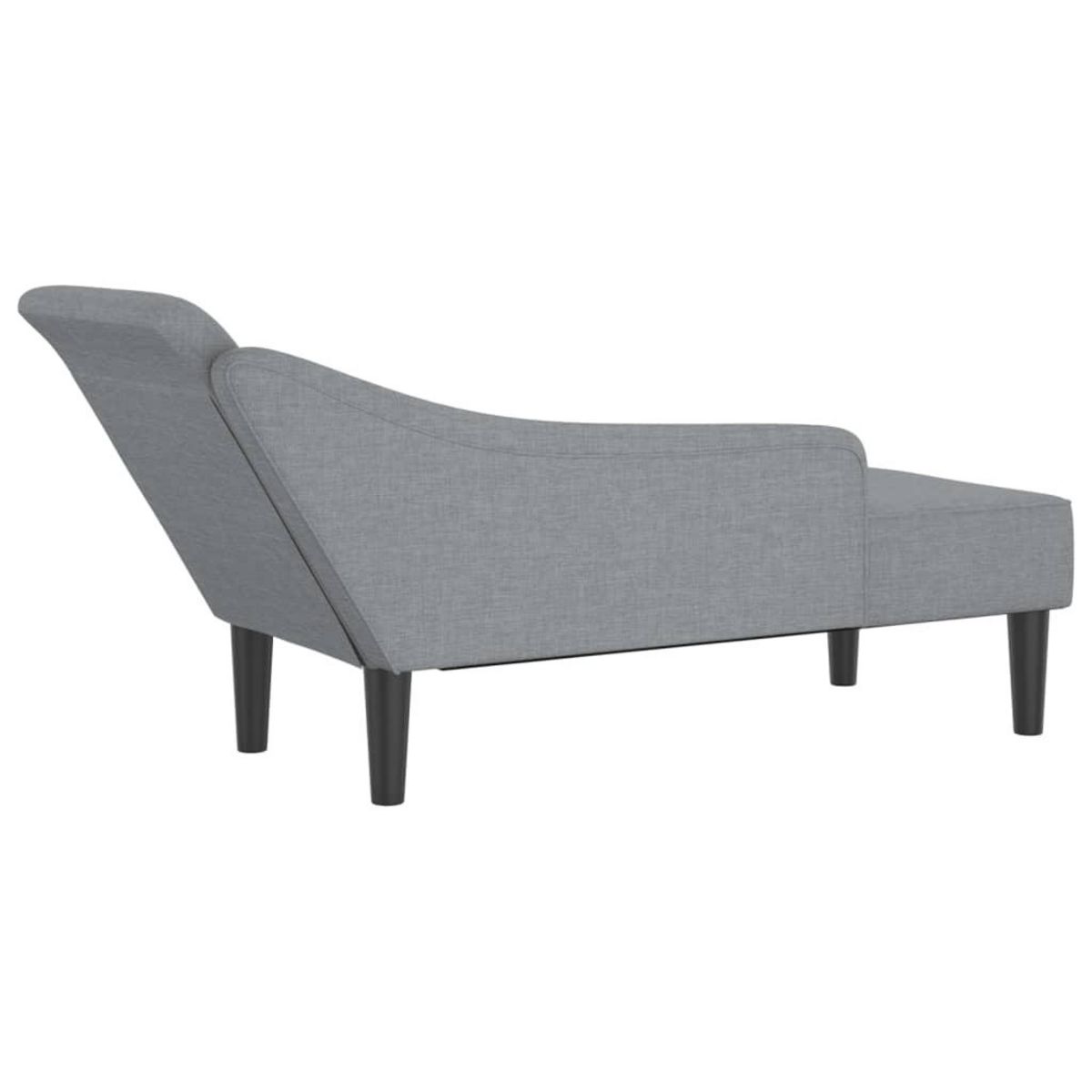 VIDAXL Chaise longue avec coussins gris clair tissu