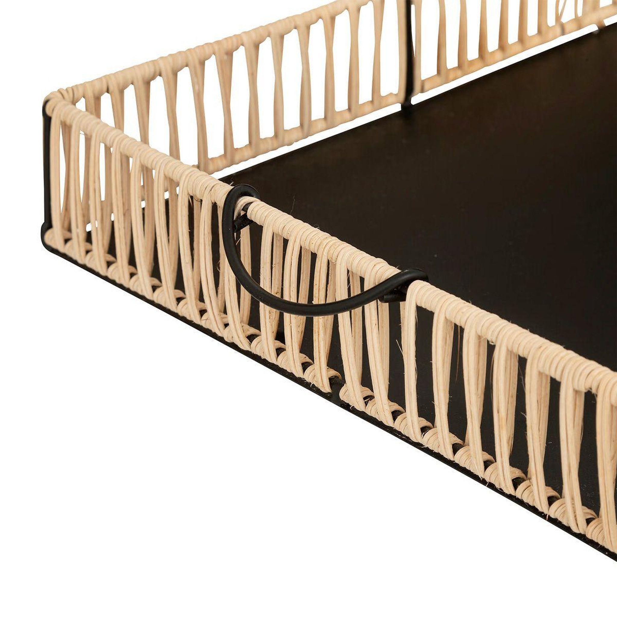 Voir la diapositive 6 : ATMOSPHERA Lot de 2 plateaux déco  cosy  37cm beige & noir