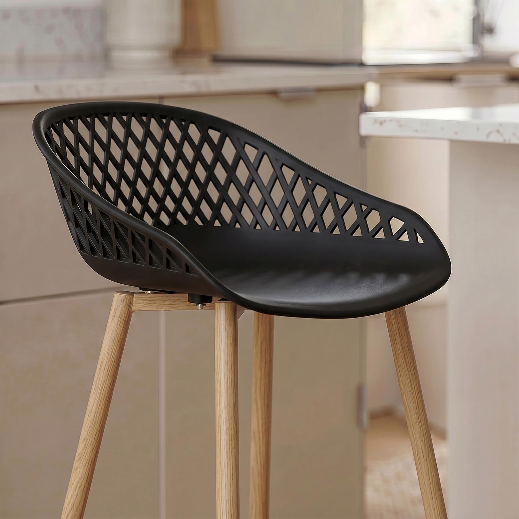 Voir la diapositive 4 : IDIMEX Lot de 2 tabourets de bar IREK, en plastique