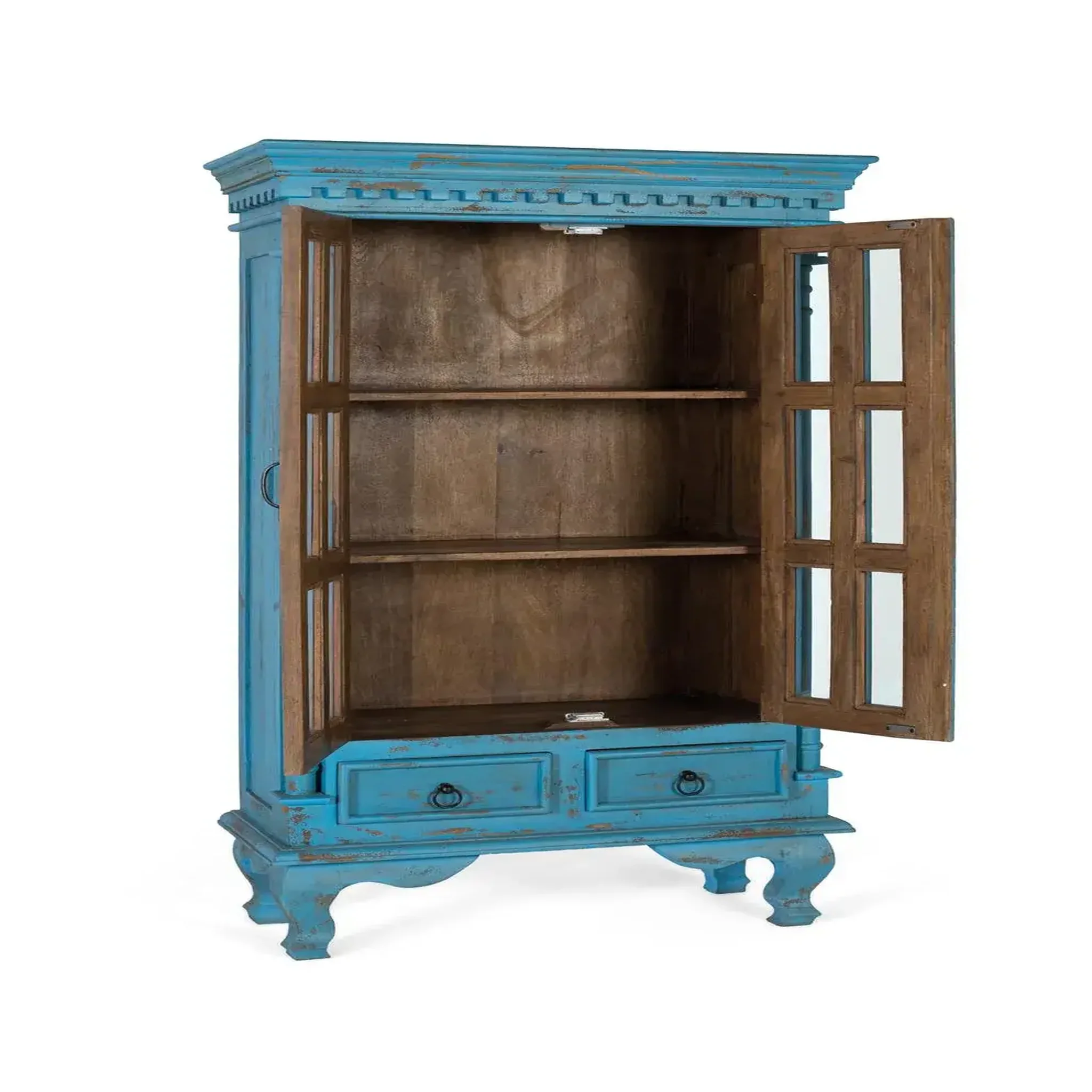 Voir la diapositive 4 : GINER Y COLOMER SL Vitrine en bois de manguier 90 cm style rustique vintage