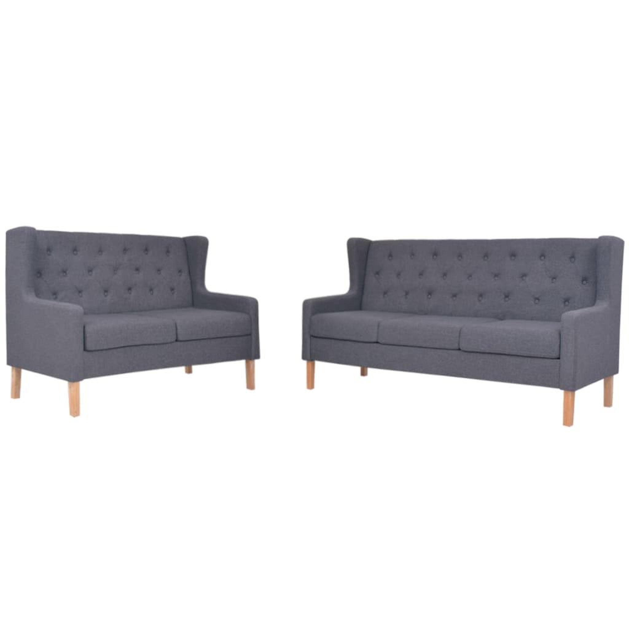 Voir la diapositive 1 : VIDAXL Ensemble de canapes 2 pcs tissu gris