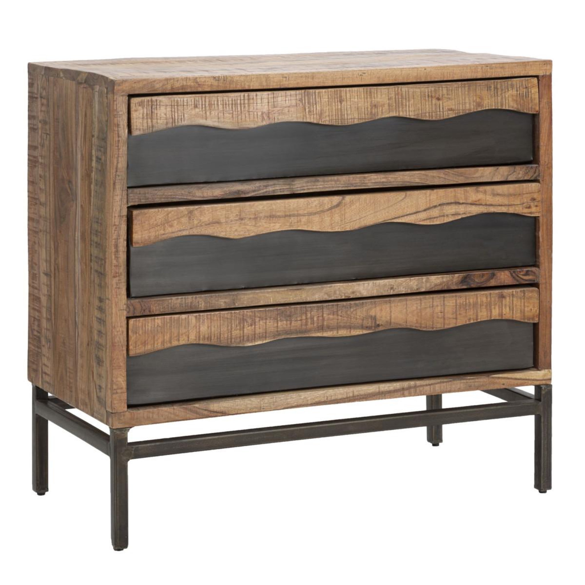 Paris Prix Commode 3 tiroirs en bois  yellowstone  88cm marron