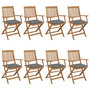 Voir la diapositive 1 : VIDAXL Chaises pliables de jardin lot de 8 avec coussins Bois d'acacia