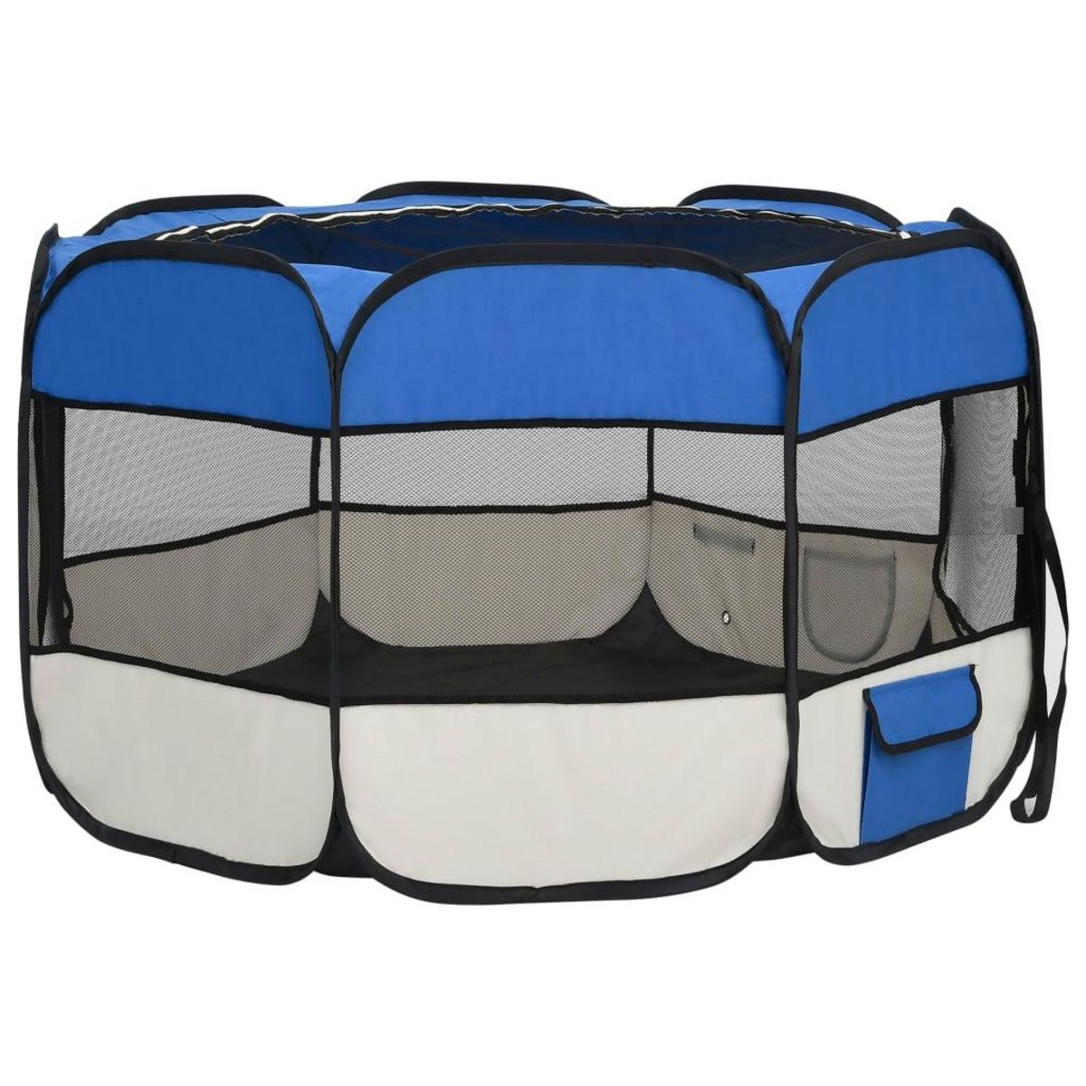 VIDAXL Parc pliable pour chien avec sac de transport Bleu 110x110x58cm