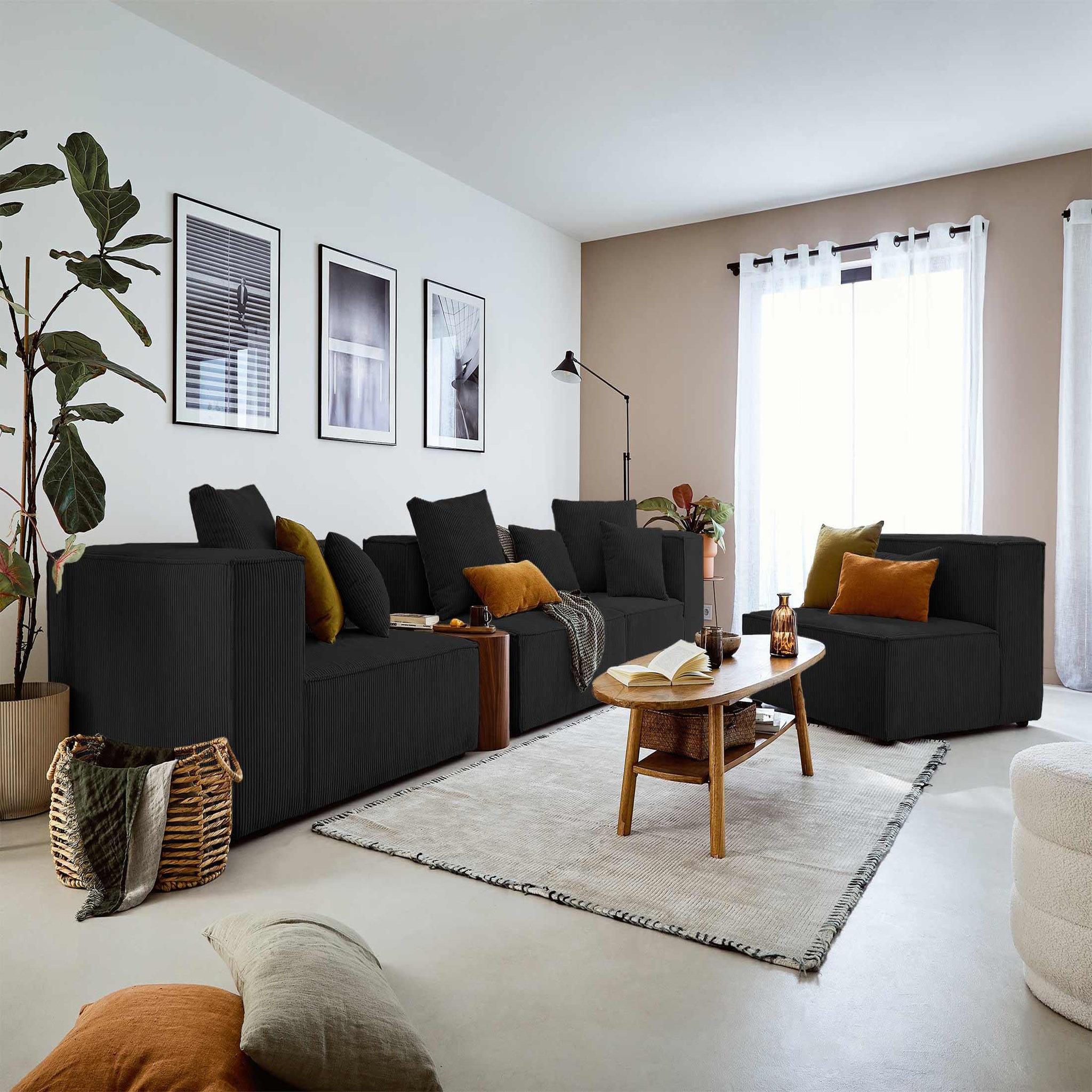 Voir la diapositive 4 : BEST MOBILIER Colombine - module d'assise gauche - en velours côtelé