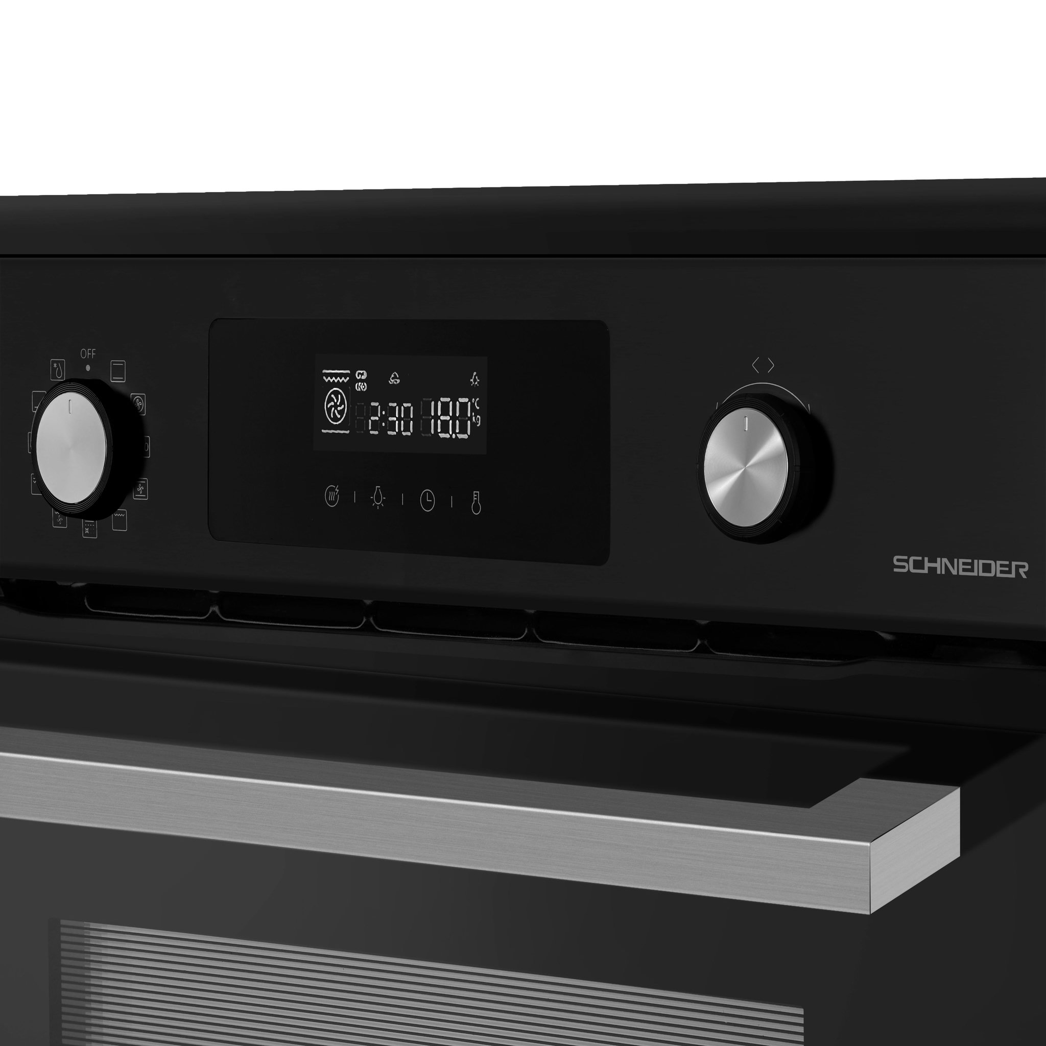 Voir la diapositive 6 : SCHNEIDER Cuisinière induction 60 cm 70 l black mat - scci70pmfp-b