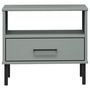 Voir la diapositive 4 : VIDAXL Table de chevet avec pieds en metal Gris Bois pin massif OSLO
