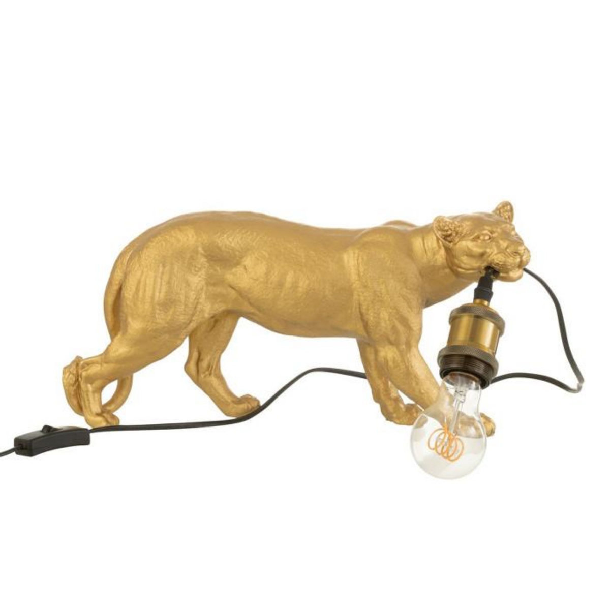 Paris Prix Lampe à Poser en Résine  Puma  40cm Or