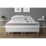 SEPTNUITS Pack matelas + double sommiers Memo Zen Mousse à mémoire de forme 5 zones de confort MAXI épaisseur. Coloris disponibles : Blanc