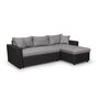  Canapé d'angle 3 places réversible et convertible MATHILDE coloris gris et noir
