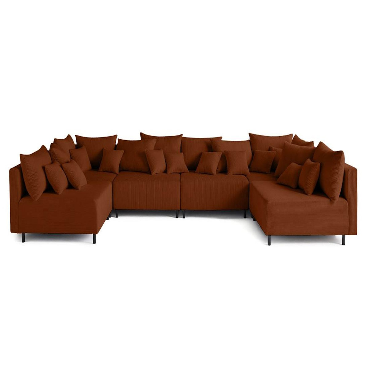 LISA DESIGN Edinburg - canapé modulable panoramique 6 places - en velours côtelé
