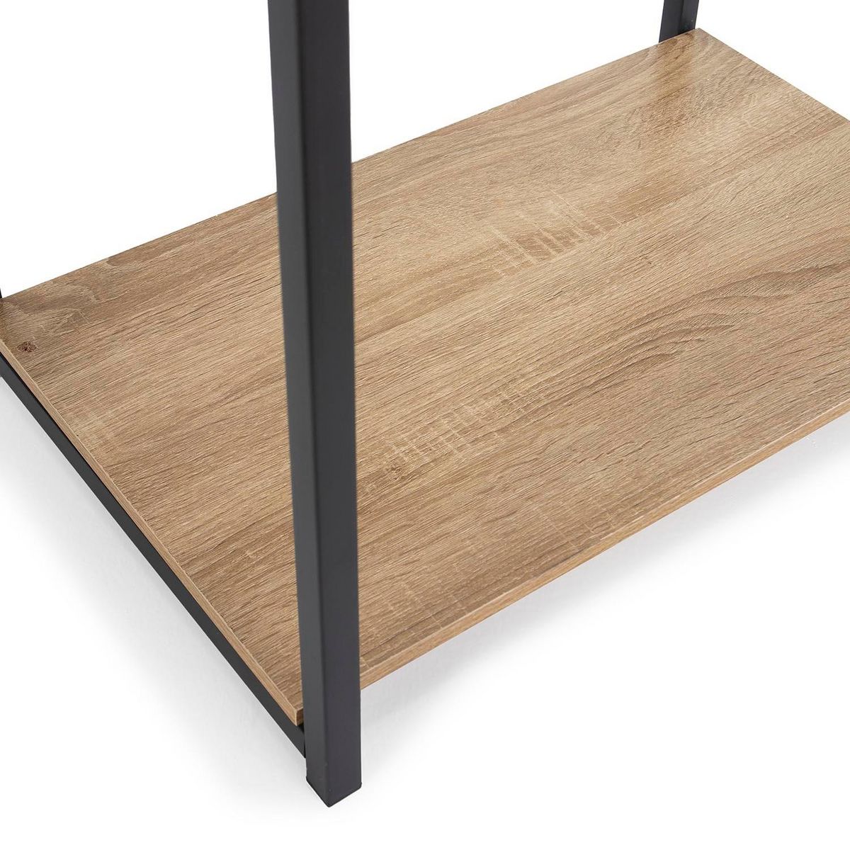 VS VENTA-STOCK Portemanteau Julia 2 étagères 1 barre, couleur chêne/noir