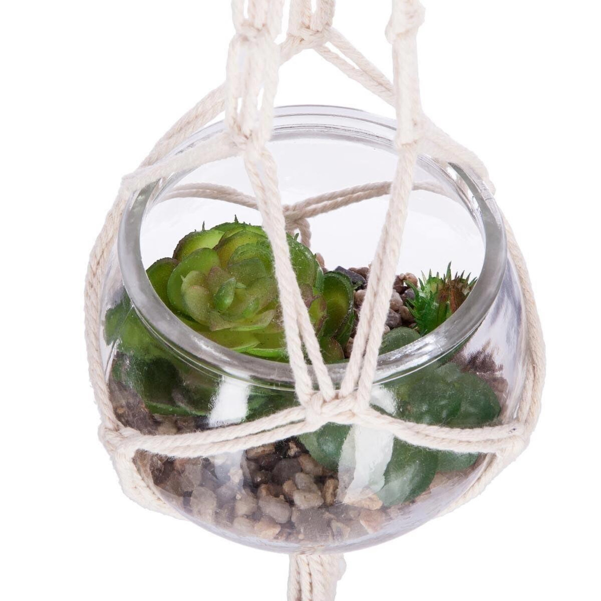 Voir la diapositive 3 : ATMOSPHERA Plante artificielle à suspendre  verre  53cm transparent