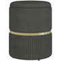 Voir la diapositive 1 : HOMCOM Pouf repose-pied tabouret design avec coffre de rangement velours côtelé acier brossé doré