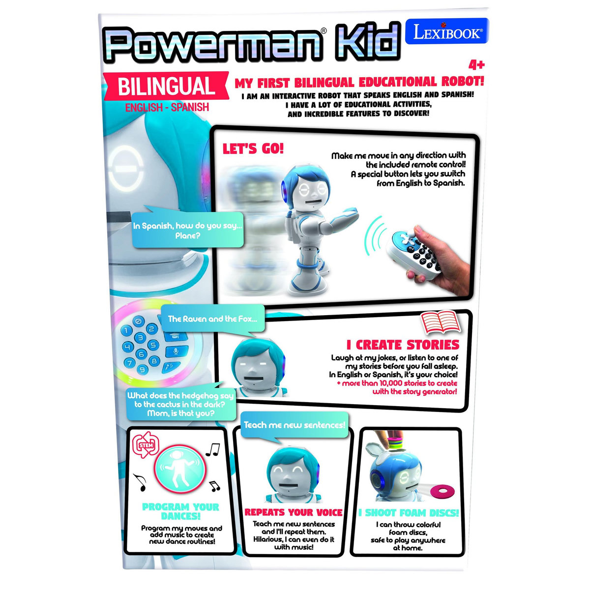 Lexibook POWERMAN KID Mon Robot Ludo-Educatif Bilingue (Anglais)