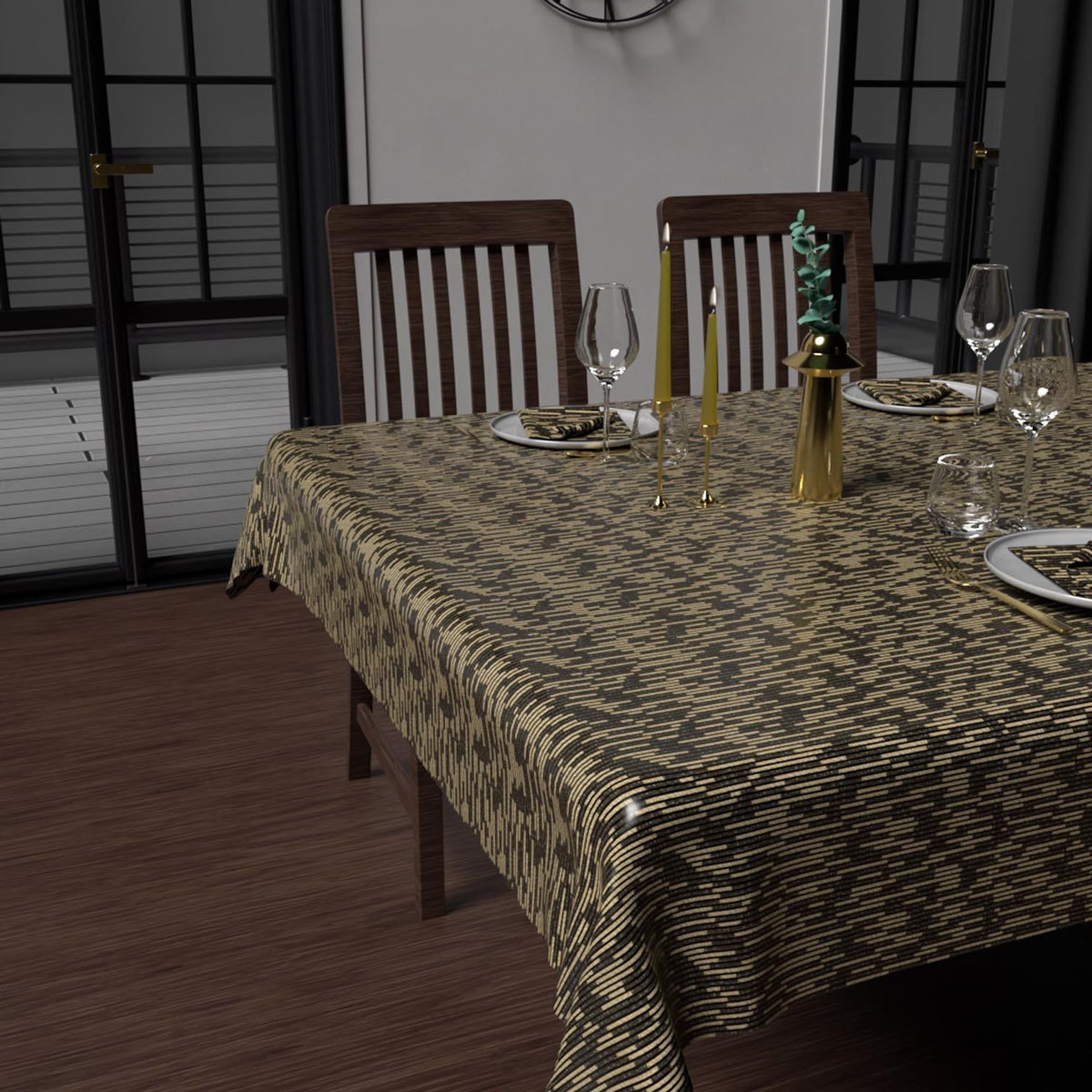 SOLEIL D'OCRE Nappe impriméé anti-tâches GOLD, par Soleil d'Ocre
