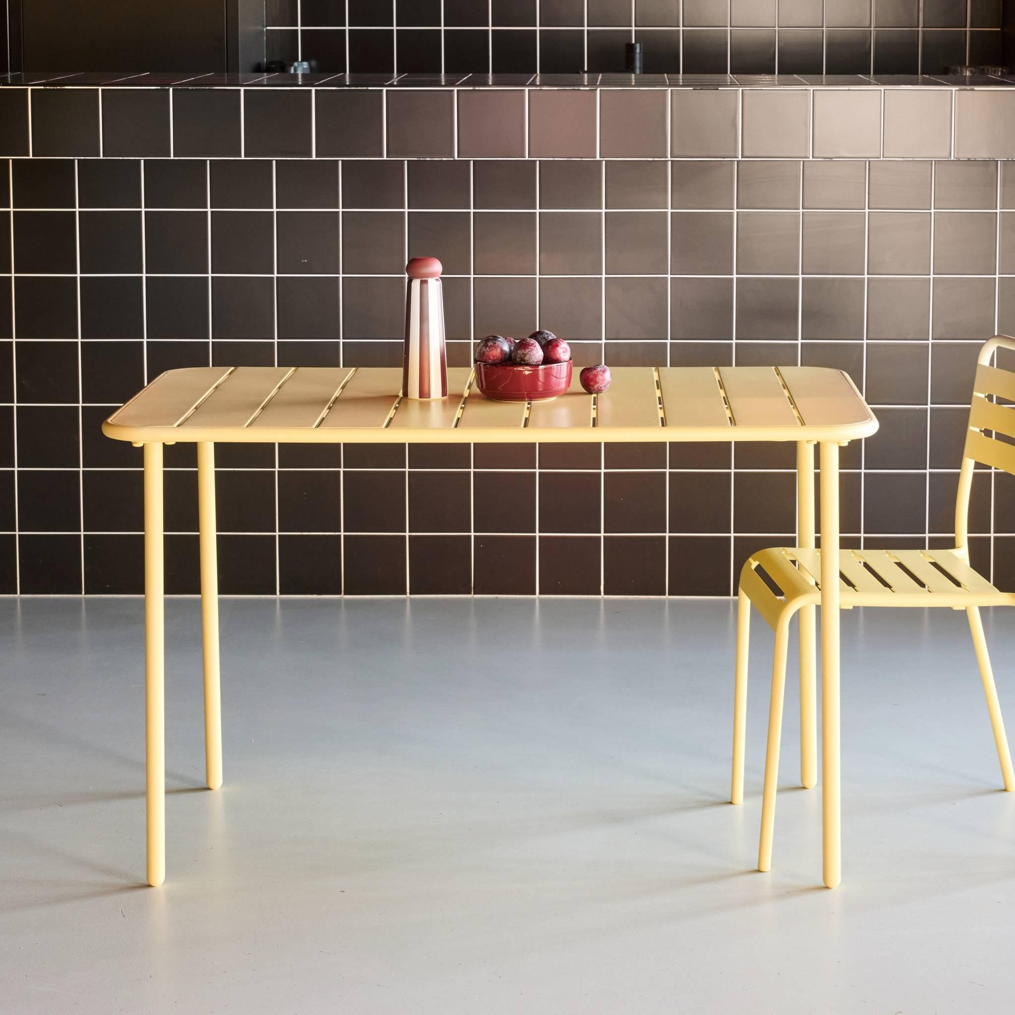 Voir la diapositive 2 : SWEEEK Table de jardin métal 4 places, Amelia L 120 x 70 x 72,5cm