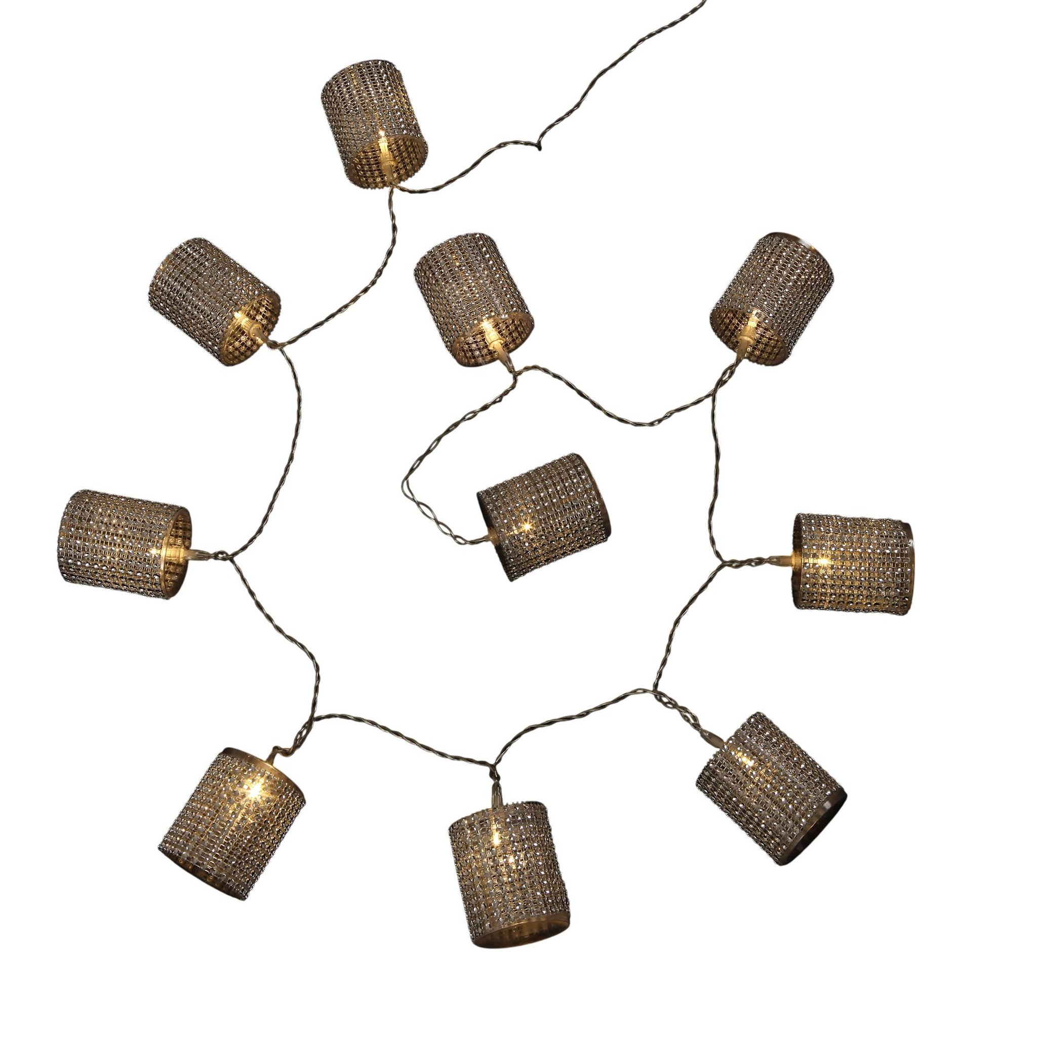 Eden Guirlande lumineuse intérieure tube strass argent 10 led