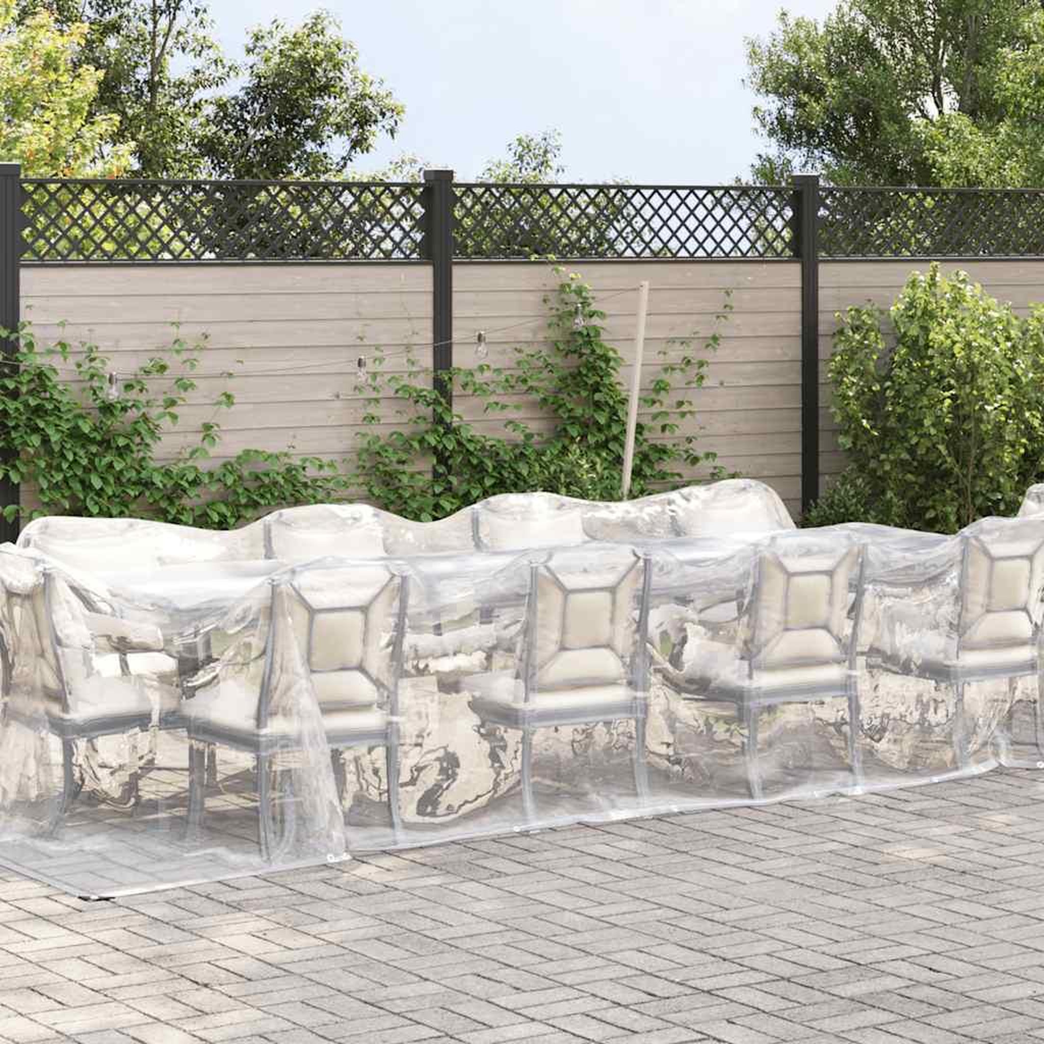 Voir la diapositive 2 : VIDAXL Bache transparente avec œillets 3x8 m polyethylene
