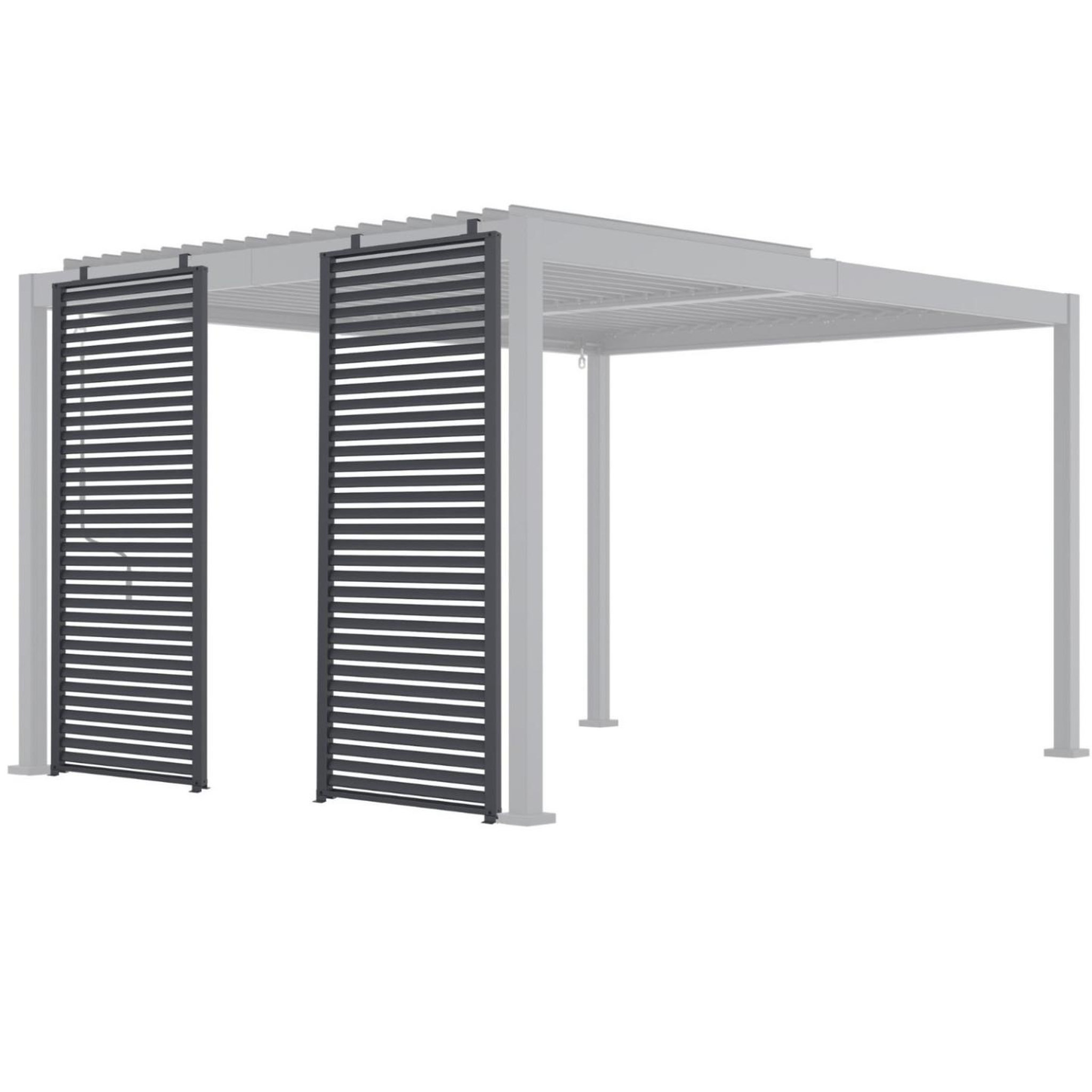 ID MARKET Lot de 2 persiennes pour pergola pans modulables gris anthracite