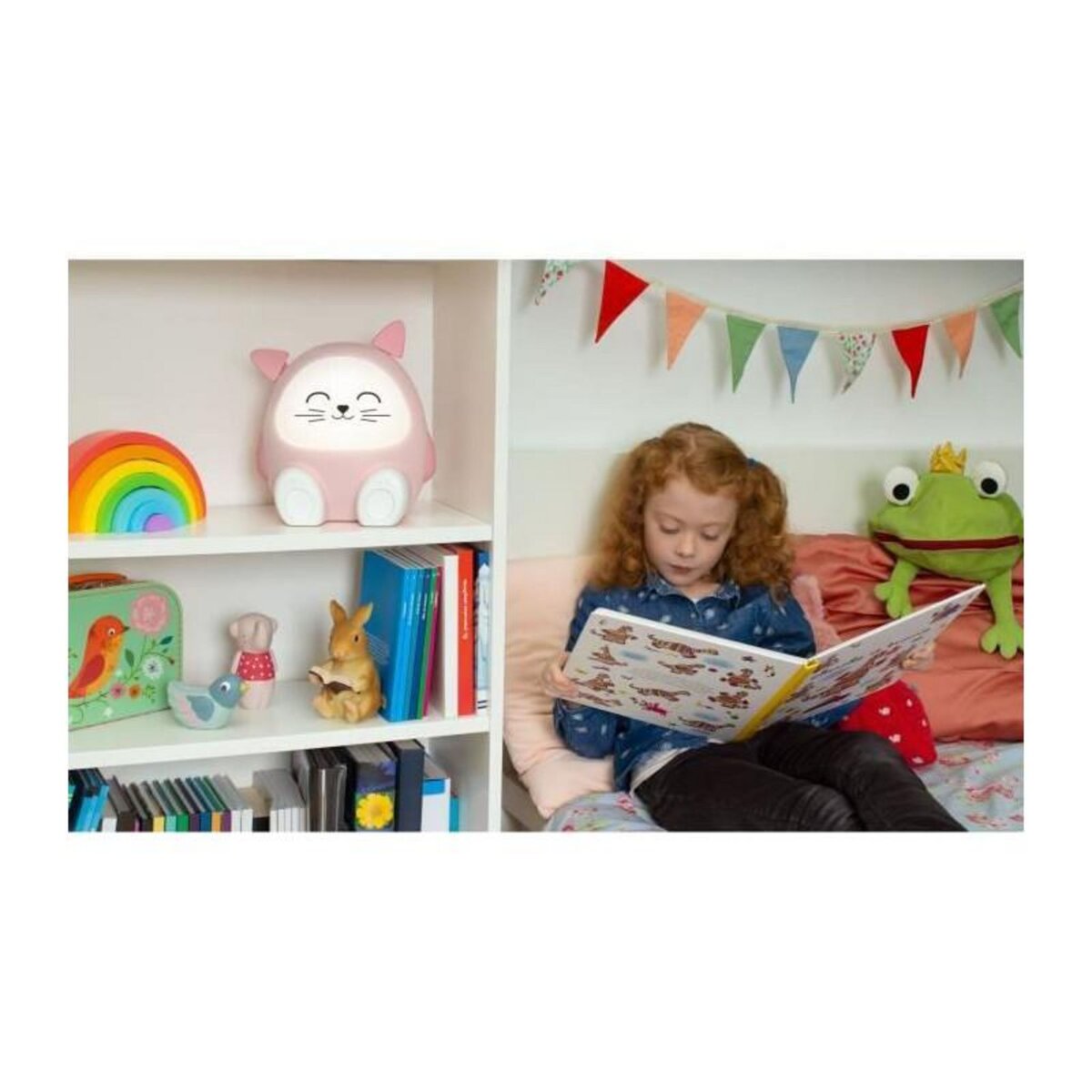 BIGBEN INTERACTIVE Enceinte lumineuse & veilleuse - BIGBEN - Chat - Bluetooth 5.0, 15W, Veilleuse réglable, Minuterie, Batterie USB-C