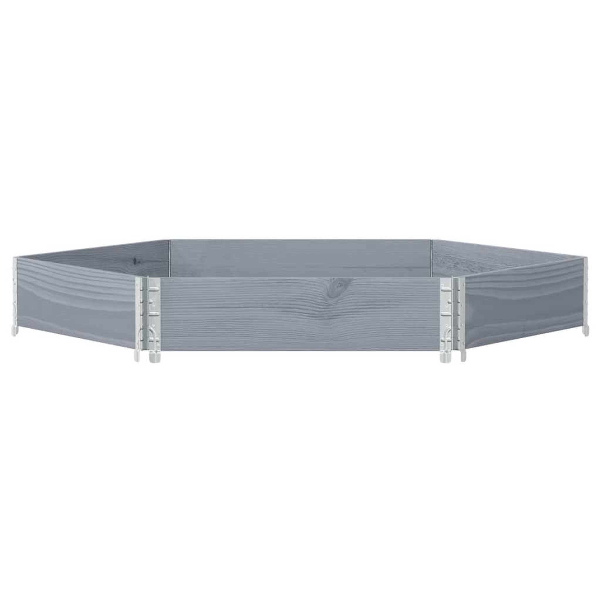 Voir la diapositive 3 : VIDAXL Lit sureleve hexagonale gris 160x160 cm bois de pin massif