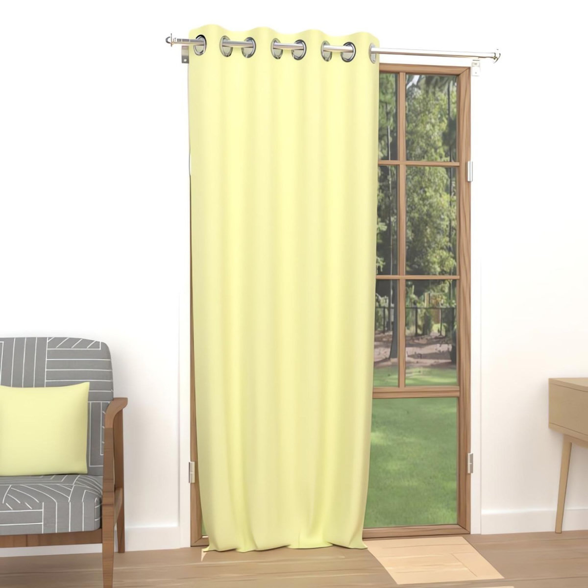 SOLEIL D'OCRE Rideau uni à oeillets infroissable ALIX, par Soleil d'ocre