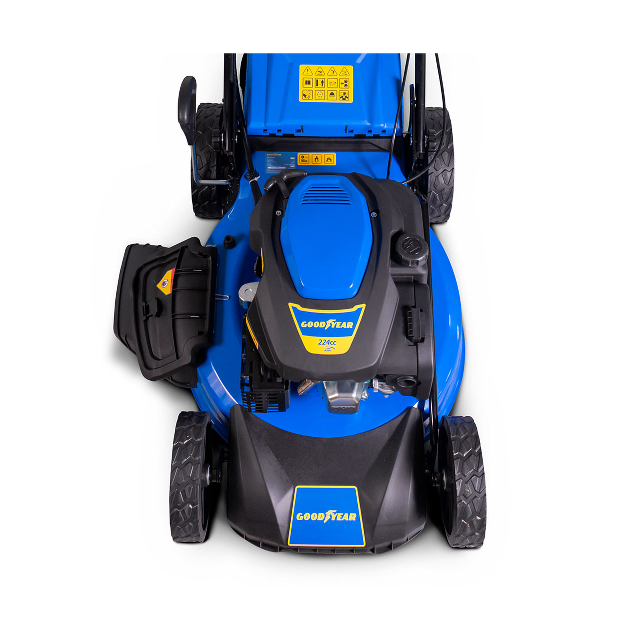 Voir la diapositive 5 : GOODYEAR Tondeuse thermique autotractée 7.5cv démarrage électrique moteur 4t ohv 224 cm³ surfaces 2000m2 goodyear
