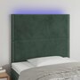 Voir la diapositive 1 : VIDAXL Tete de lit a LED Vert fonce 100x5x118/128 cm Velours