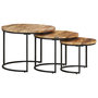 Voir la diapositive 1 : VIDAXL Tables gigognes 3 pcs Bois de manguier brut