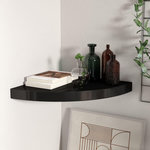 VIDAXL Etagere d'angle flottante noir 35x35x3,8 cm MDF