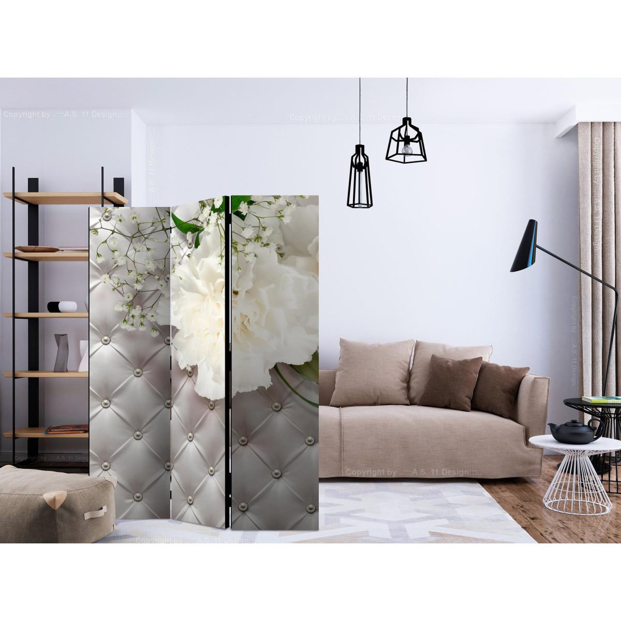 Voir la diapositive 2 : Paris Prix Paravent 3 volets  pearl luxury  135x172cm