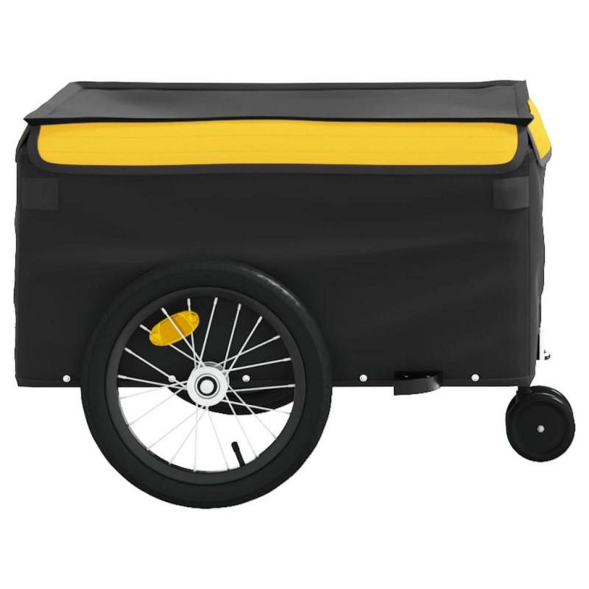 VIDAXL Remorque de vélo noir et jaune 45 kg fer