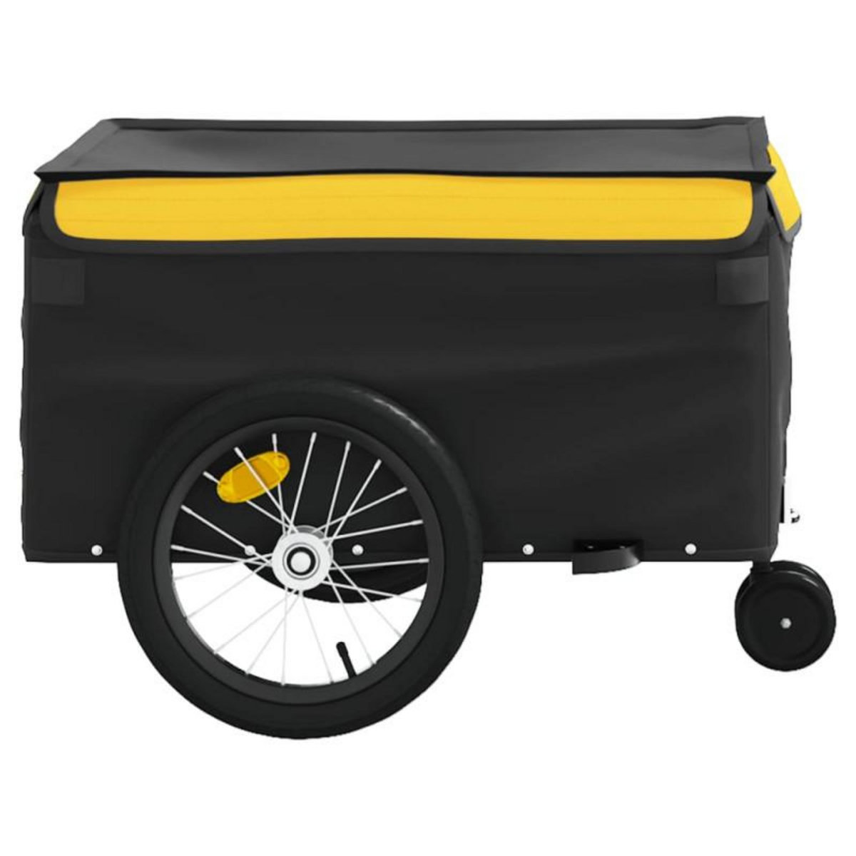 VIDAXL Remorque de vélo noir et jaune 45 kg fer