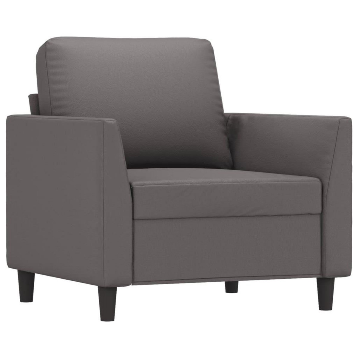 VIDAXL Fauteuil Gris 60 cm Similicuir