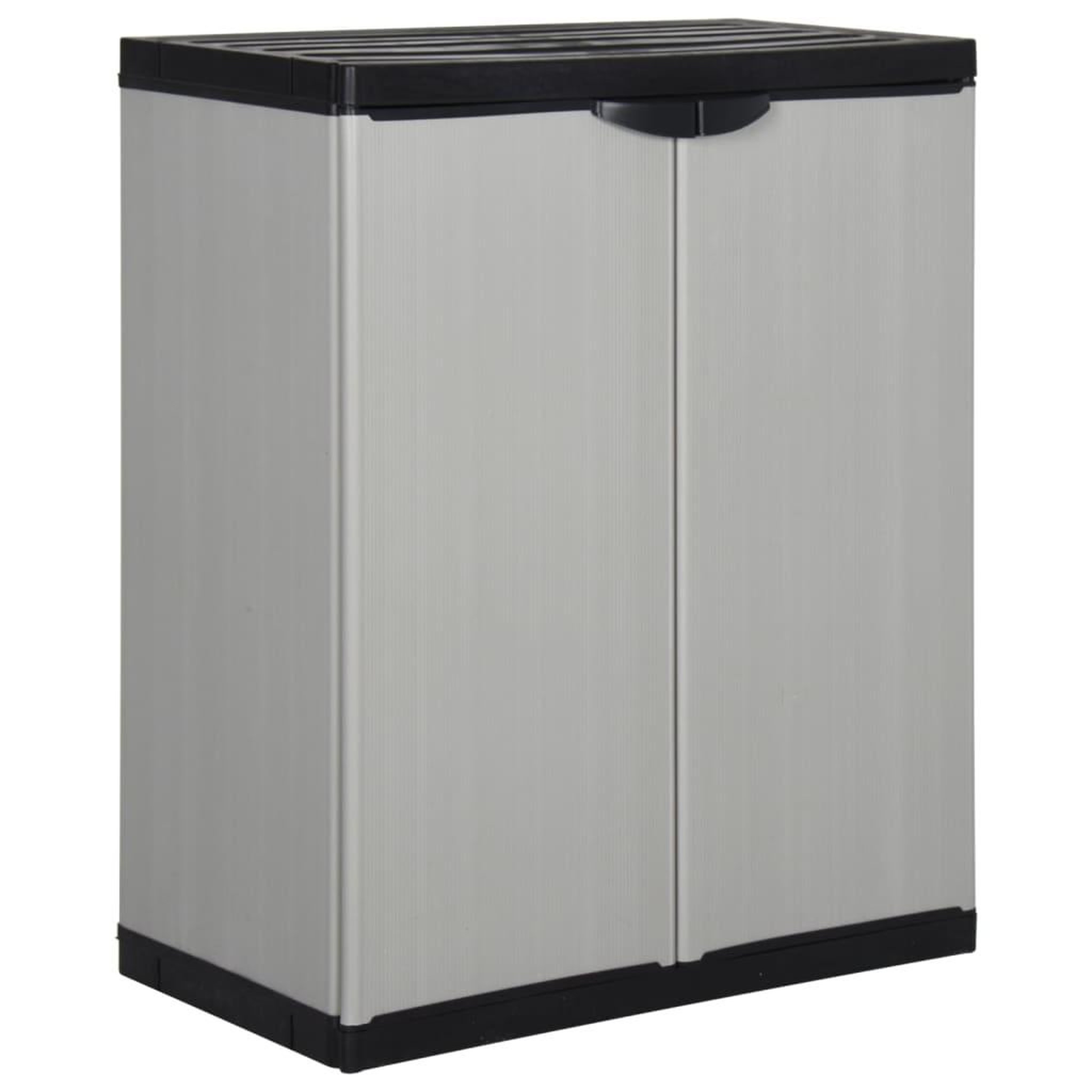 VIDAXL Armoire de rangement de jardin 1 etagere gris/noir 68x40x85 cm
