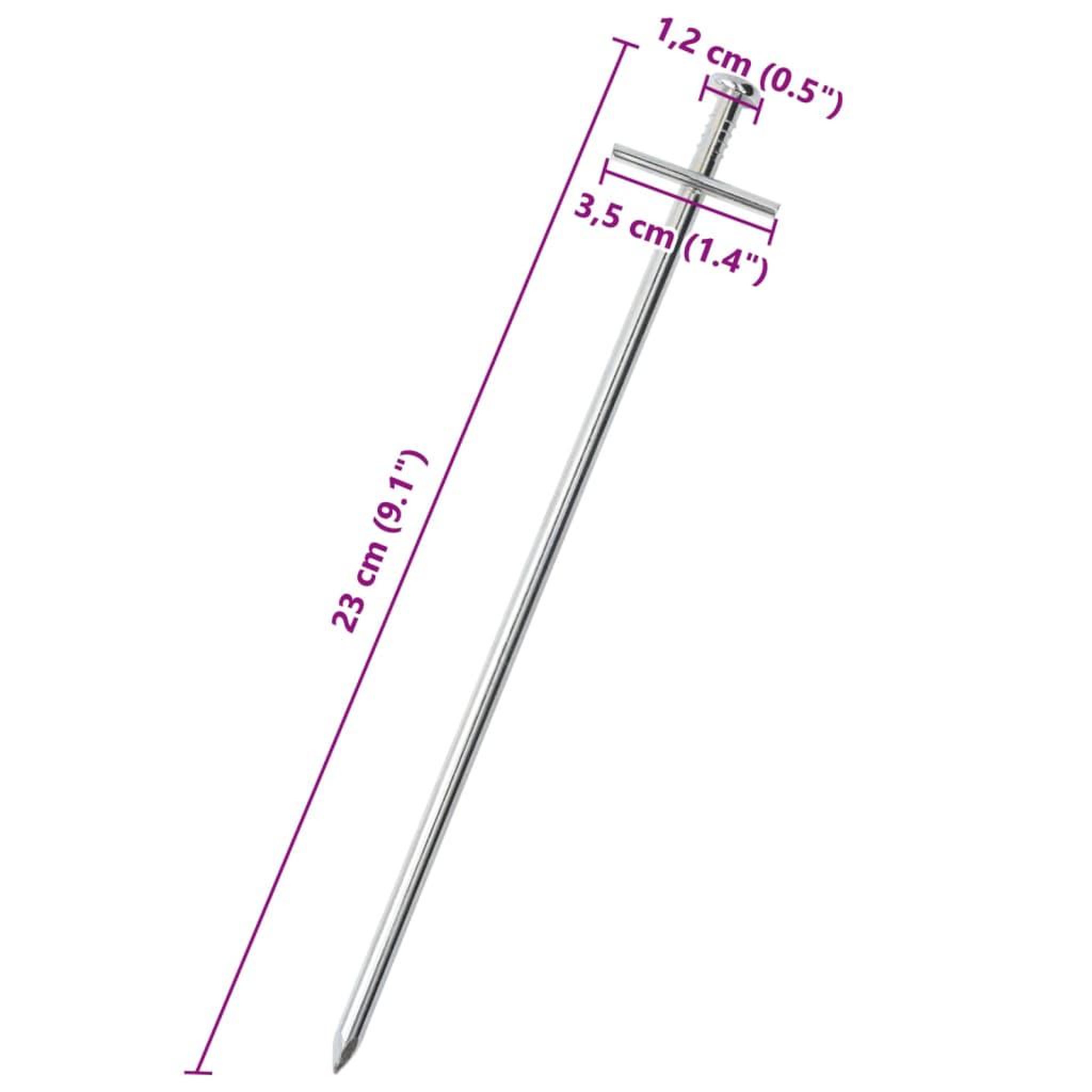 Voir la diapositive 5 : VIDAXL Piquets de tente 24 pcs 23 cm Ø6 mm acier galvanise