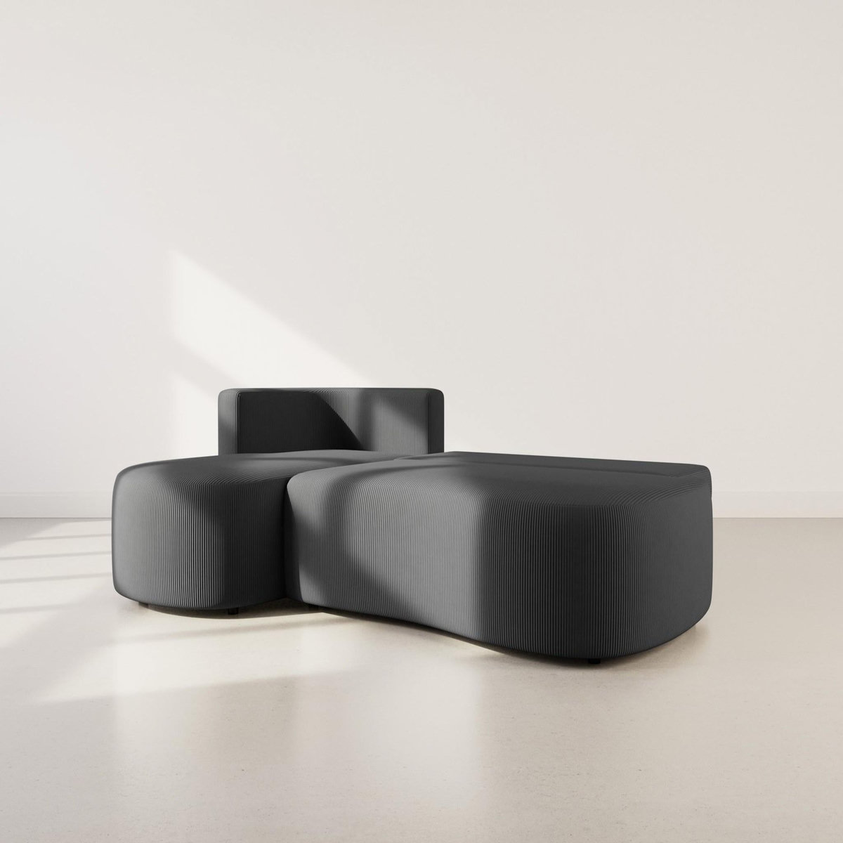 LISA DESIGN Mahina - canapé d'angle gauche 4 places convertible avec coffre en velours côtelé