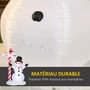 Voir la diapositive 6 : OUTSUNNY Bonhomme de neige gonflable avec pancarte 3 LED, décoration gonflable de Noël pour l'extérieur et l'intérieur, hauteur 213 cm, polyester imperméable, blanc