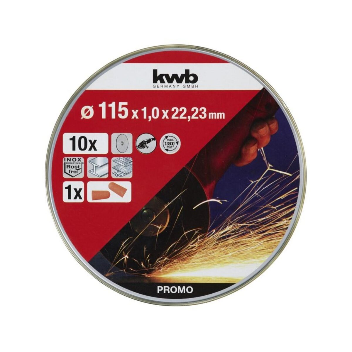 KWB 10 disques à tronçonner extra fins, 115x1,0mm