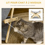 Voir la diapositive 5 : PAWHUT Lit pliable pour chat - hamac chat 2 niveaux - jeu 2 boules suspendues - bois de pin feutre gris