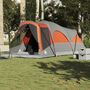 Voir la diapositive 4 : VIDAXL Tente familiale tunnel 8 personnes gris et orange impermeable