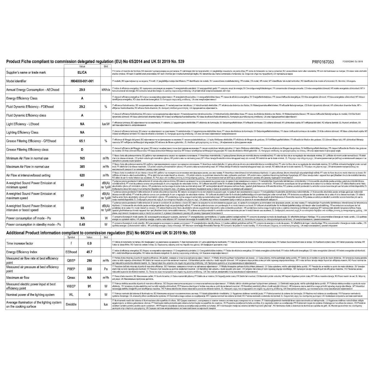 ELICA Table de cuisson aspirante induction 60cm 4 feux 7500w noir - PRF0167053