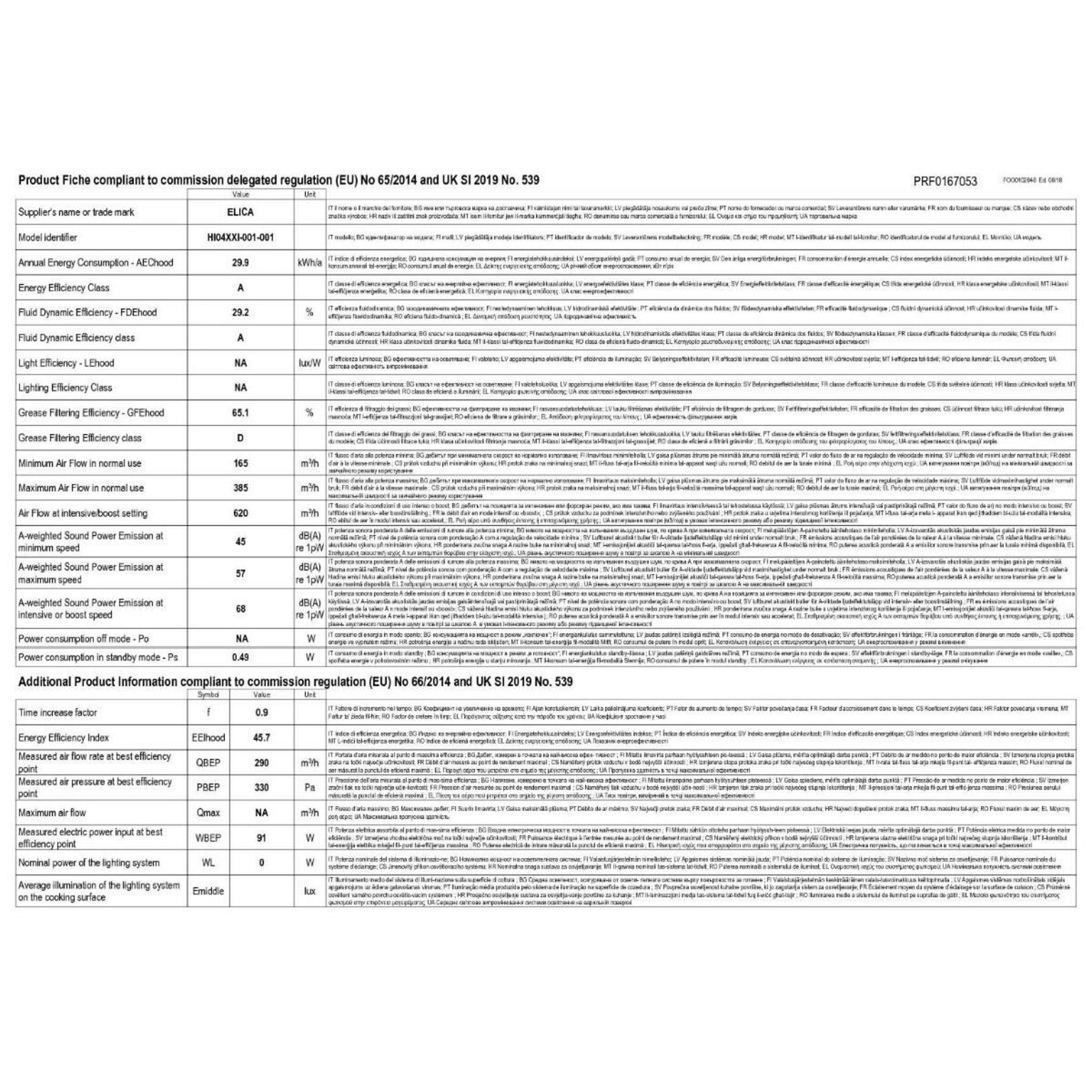 ELICA Table de cuisson aspirante induction 60cm 4 feux 7500w noir - PRF0167053