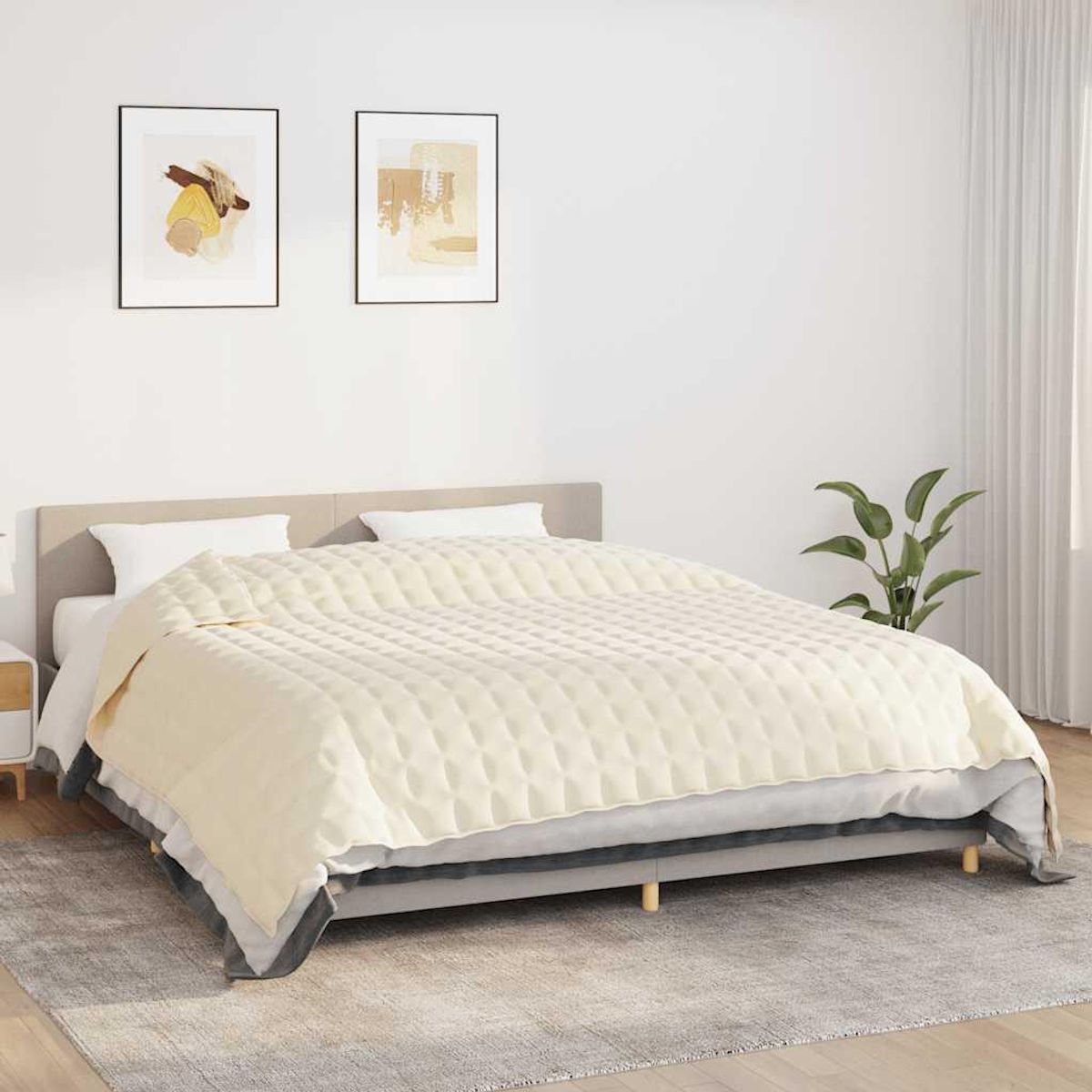 VIDAXL Couverture lestee Creme clair 220x260 cm 11 kg Tissu